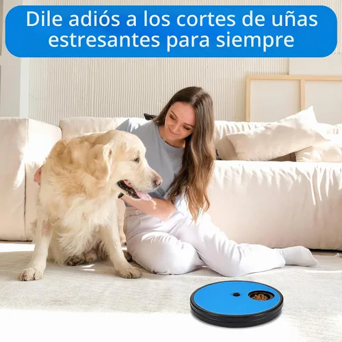 Vista 6 de Grevosea Tabla para rascar uñas de perro, 3 en 1, almohadilla redonda giratoria para uñas con caja de golosinas, lima de uñas para perros, tabla
