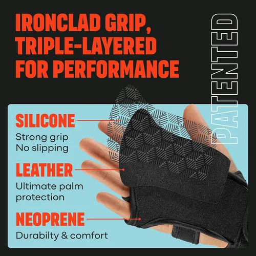 Vista 4 de Mava Sports Guantes de levantamiento de pesas con soporte de muñeca, guantes de entrenamiento, guantes de gimnasio, ideales para entrenamiento