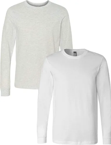 Vista 5 de Canvas Filmore 3501 - Camiseta de 4.2 onzas para hombre manga larga (1) Ceniza + (1) Jaspeado atlético