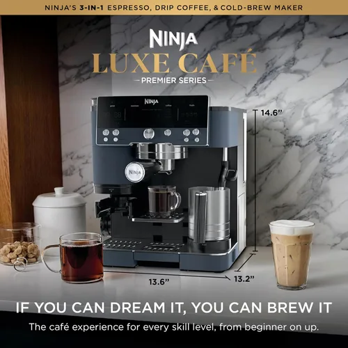 Vista 2 de Ninja Luxe Café Premier - Máquina de café espresso 3 en 1, café por goteo y ciberespacio