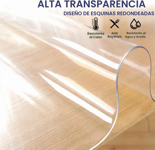 Vista 4 de Mantel de PVC transparente de 8 x 36 pulgadas, protector de mesa de comedor, mantel de plástico transparente, mantel de escritorio de oficina