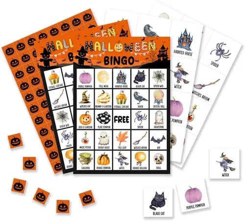 Vista 2 de Tarjetas de bingo de Navidad Foosproea, juegos de bingo de Nochebuena para 24 jugadores, juegos de Navidad para amigos familiares actividades