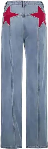 Vista 7 de Y2K E-Girl Streetwear - Pantalones de mezclilla para mujer, pantalones clásicos de mezclilla de calle, pantalones cargo casuales
