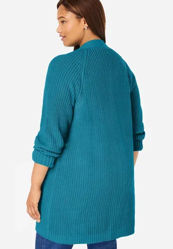Vista 3 de Woman Within Cárdigan Shaker con botones en la parte delantera de talla grande para mujer