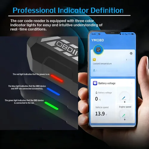 Vista 7 de Escáner inalámbrico Bluetooth OBD2, lector de código automático con reinicio de luz del motor de verificación, datos en vivo y preparación I/M