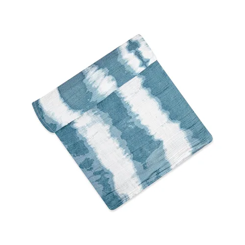 Vista 7 de Crane Baby Manta de muselina suave, envoltura suave para niños y niñas, teñido anudado azul, 47 x 47 pulgadas