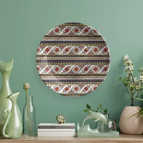 Vista 5 de Platos de cerámica, platos decorativos aztecas, arreglos florales, 7 pulgadas, para comedor, fiestas, bodas, multicolor