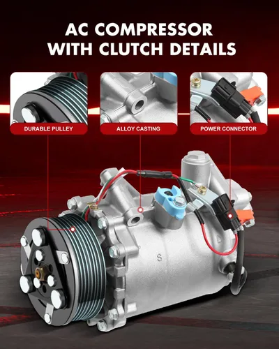 Vista 2 de Compresor de CA con embrague para Honda para CR-V 2.4L 2007-2015, para Acura para RDX 2.3L 2007-2012, para Honda para Civic 2012-2014, para Acura