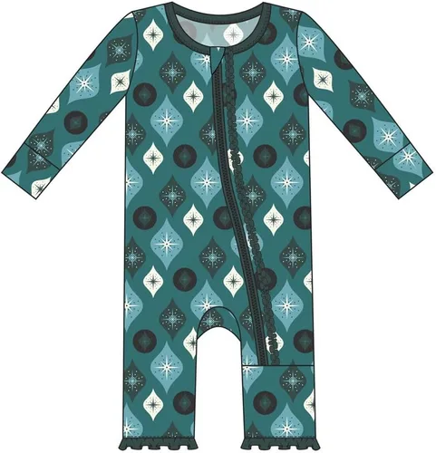 Vista 16 de KicKee Pants Mono sólido con volantes y cremallera Verde aloe
