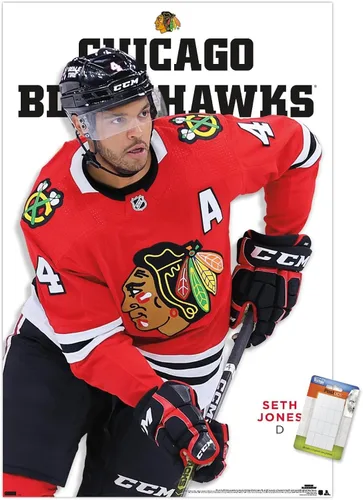 Vista 12 de Trends International NHL Chicago Blackhawks - Póster de pared de la serie 23 de Seth Jones, 22.4 pulgadas de largo x 14.7 pulgadas, versión