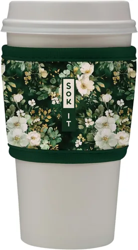 Vista 22 de Sok It HotSok Coffee & Tea - Funda de neopreno con aislamiento reutilizable (floral abstracto)
