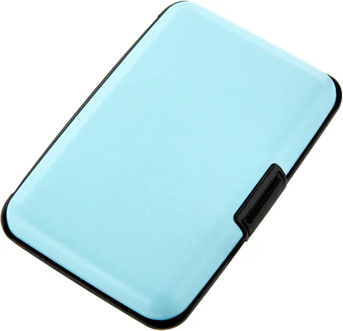 Vista 63 de Soporte para tarjetas de crédito, cartera metálica con bloqueo RFID para tarjetas de identificación para mujeres y hombres, funda rígida de aluminio