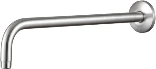 Vista 26 de OFFO Brazo de ducha con pestaña, de 6 pulgadas en oro brillante, montaje en pared, reemplazo, brazo angular de cabezal de ducha montado en la pared