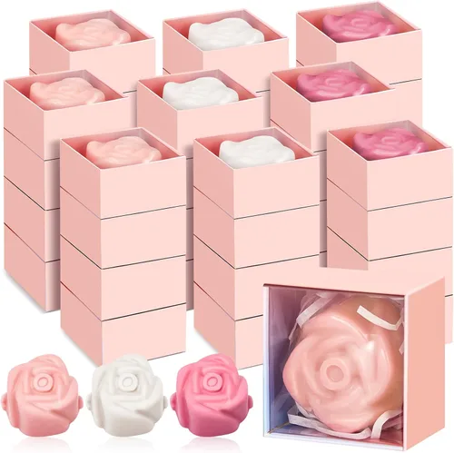 Vista 8 de Loopeer 24 piezas de jabón de flores de rosas para despedida de soltera