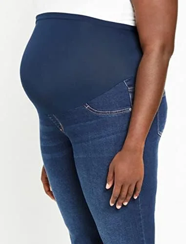 Vista 4 de Motherhood Maternity Womens Indigo Blue Secret Fit Belly Basic Boot Cut Jean