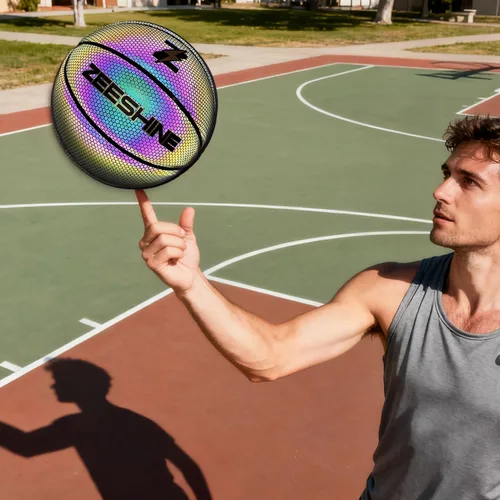 Vista 5 de ZEESHINE Baloncesto holográfico HyperGlow – Ultra reflectante que brilla en la oscuridad, regalo deportivo genial para hombres y mujeres, juego