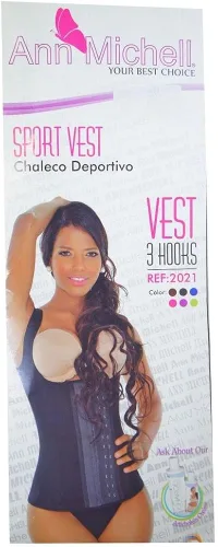 Vista 5 de Ann Michell Chaleco completo entrenamiento látex cintura Cincher