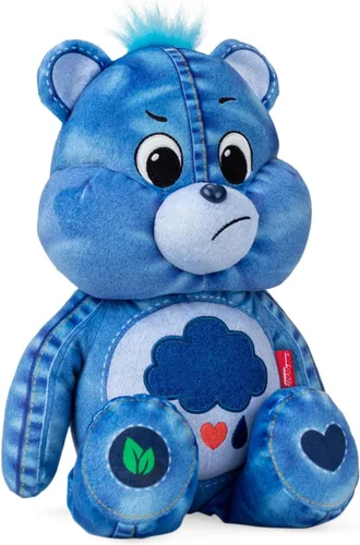 Vista 2 de Care Bears Peluche mediano de 14 pulgadas, oso gruñón, nuevo diseño de mezclilla, material suave y respetuoso con el medio ambiente