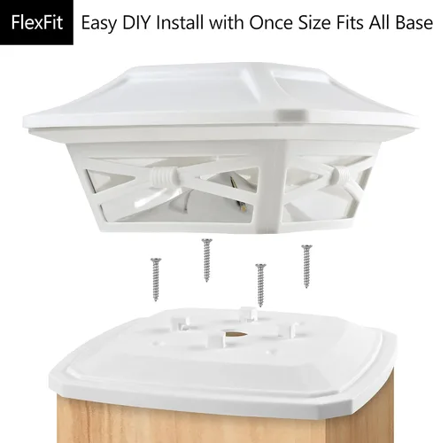 Vista 3 de Davinci Lighting Flexfit - Luces solares para poste (2 unidades) y Renaissance (paquete de 4), color blanco perla
