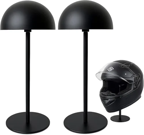 Vista 5 de Helmet Stand - Metal Rotation Stand for Motocycle, Caps, Hats & Rugby Helmets