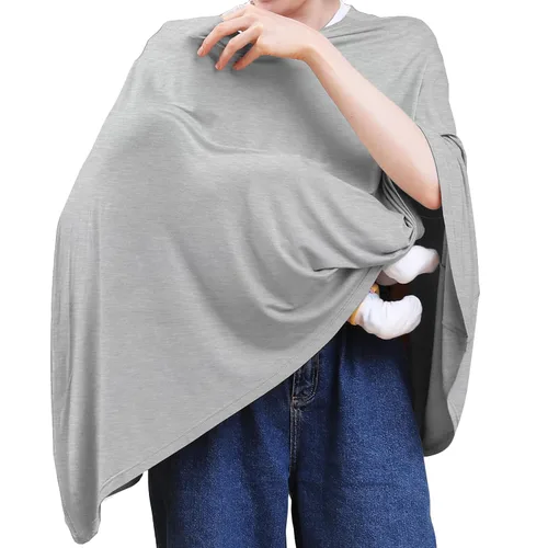 Vista 15 de Seejoy Manta de Enfermería para Lactancia Materna, Cobertura Completa 360° en Estilo Poncho, Manta de Lactancia Suave y Transpirable de Rayón