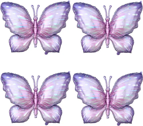 Vista 11 de Globos de mariposa de 4 piezas para decoración de fiestas temáticas de Azul