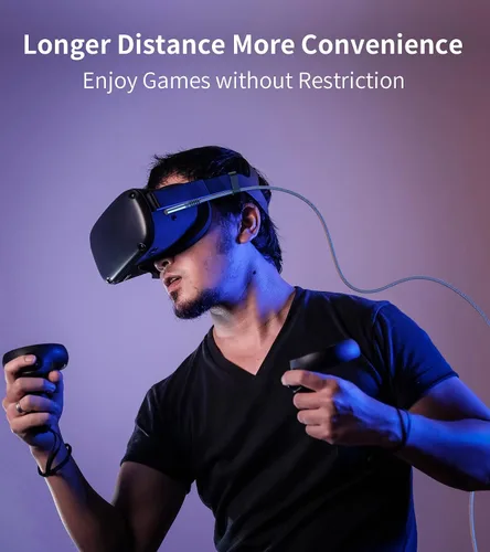 Vista 7 de Sweguard Cable de conexión de realidad virtual de 10 pies compatible con Oculus Quest 2 USB 32 Gen 1 USB A a USB C con transferencia de datos