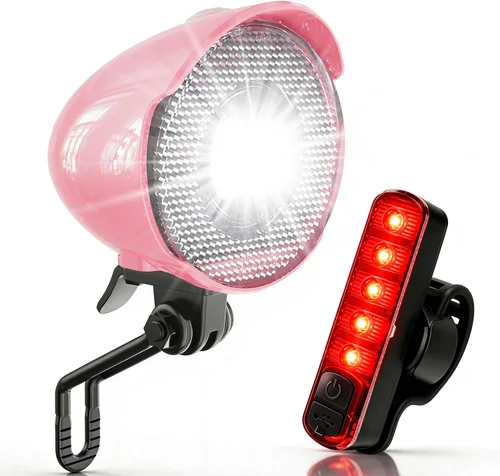 Vista 11 de Vintage Bicycle Light, 350Lumen High‑Brightness Retro BicycleHeadlight, Night Riding SafetyLight with Bracket Negro