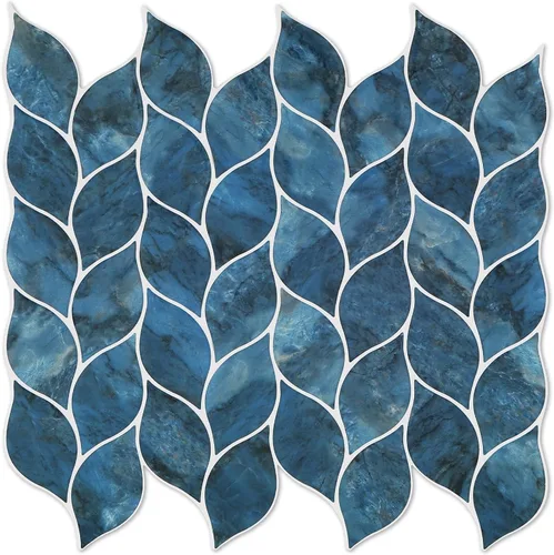 Vista 14 de Tilingview 10 piezas de azulejos de vinilo con diseño de hojas para despegar y pegar para salpicadero de cocina, azulejos autoadhesivos premium