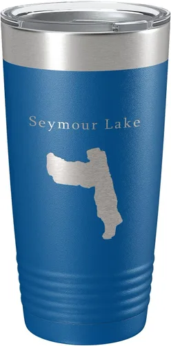 Vista 17 de Seymour Lake Map Tumbler Travel Mug Insulated Laser Engraved Coffee Cup Vermont 20 oz Black