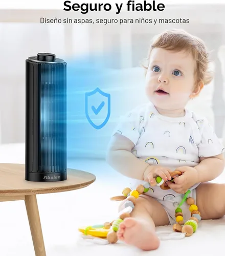 Vista 6 de Abolee Ventilador de torre, ventilador de escritorio de 23 pies/s, ventilador de mesa oscilante de 70° para dormitorio, ventilador de mesa de pie