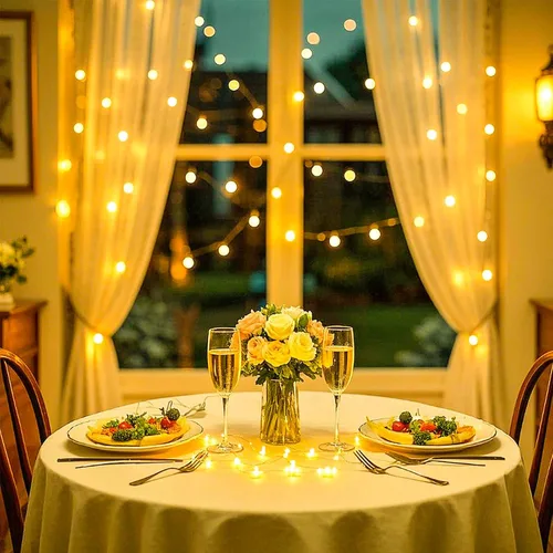 Vista 2 de Ehome Luces de Hadas, Luces de Hadas con Enchufe USB de 33 pies 100 LED Impermeables Luces de Cadena Cable de Cobre Luz de Cadena Decorativa