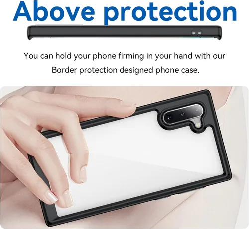 Vista 5 de Funda para Samsung Galaxy Note 10 [360 parachoques de goma completa y cubierta trasera transparente de PC] a prueba de golpes dura ultrafina funda