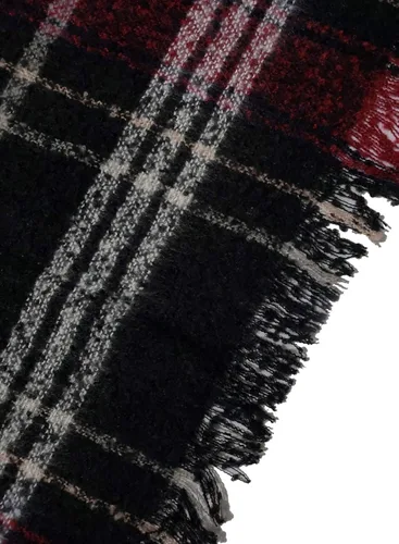 Vista 4 de VIMPUNEC - Pashmina estilo bohemio con patrón a cuadros para mujer, con borla.