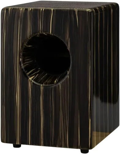 Vista 3 de Boom Box Cajon en madera de cebra artesanal #635