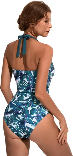 Vista 78 de SUUKSESS Traje de baño sexy de una pieza con volantes y control de abdomen para mujer