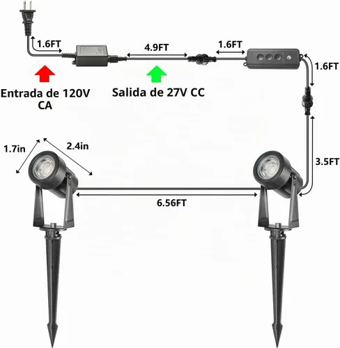 Vista 2 de SUNTHIN Iluminación de Paisaje Exterior con Controlador de Sensor de Anochecer a Amanecer, Paquete de 4