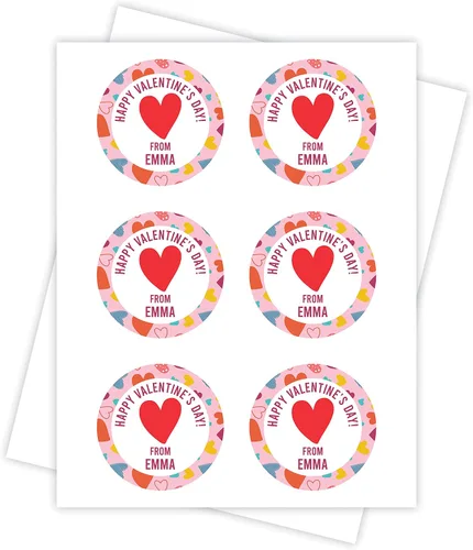 Vista 3 de Calcomanías personalizadas para el día de San Valentín, pegatinas personalizadas para el día de San Valentín, etiquetas de San Valentín, regalos