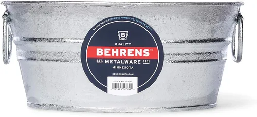 Vista 5 de Behrens 101LFT 1 Qt. Tina Baja Plana de Acero Galvanizado en Caliente, Plateado