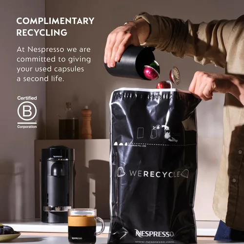 Vista 7 de Nespresso Vertuo Pop+ Cafetera para café y espresso de De'Longhi, Samra Origins de The Weeknd Vertuo Buna Amarillo con espumador de leche Aeroccino3
