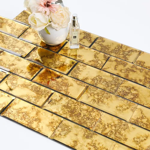 Vista 10 de Diflart 32 azulejos de espejo para despegar y pegar, plateado, 3 x 3 pulgadas, espejo biselado cuadrado para cocina, azulejos de pared