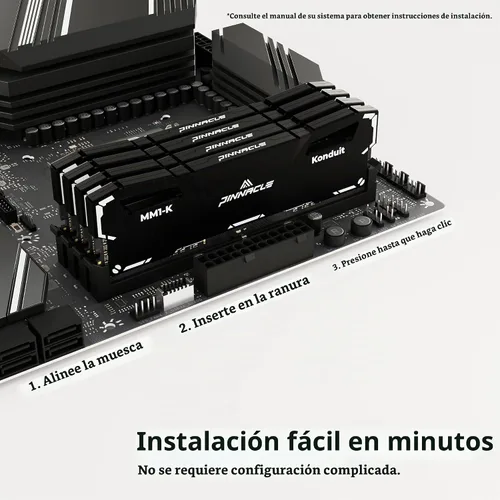 Vista 7 de Timetec Pinnacle Konduit 8GB DDR4 3200MHz PC4-25600 CL16-18-18-38 XMP2.0 Overclocking 1.35V Compatible para AMD e Intel Módulo de memoria RAM