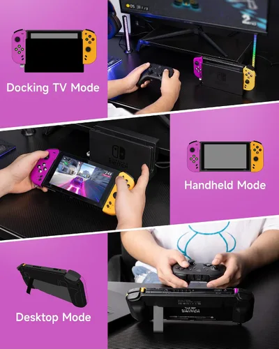 Vista 2 de EasySMX SwitchSwitch OLED Pro Controller for Handheld Mode, One-Piece Joypad Controller Replacement for Joy Con with 6-Axis Gyro, Turbo, Wake Up and