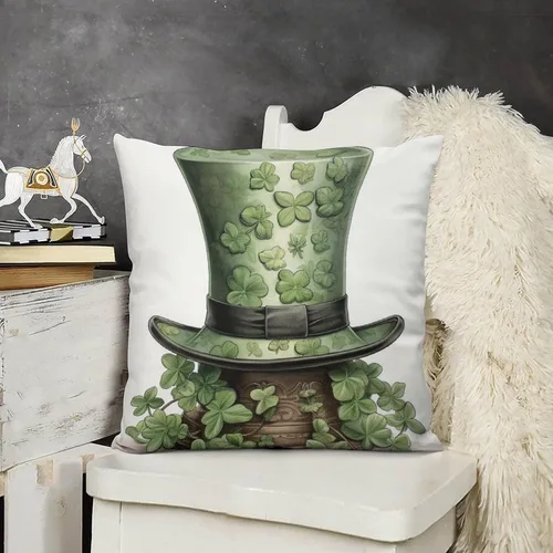 Vista 10 de Funda de cojín de terciopelo verde con diseño de trébol de granja, fundas decorativas para sala de estar, fundas de almohada cuadradas decorativas
