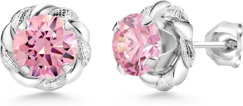 Vista 194 de Gem Stone King Aretes de plata de ley 925 de 0.236 in con piedra natal redonda para mujer