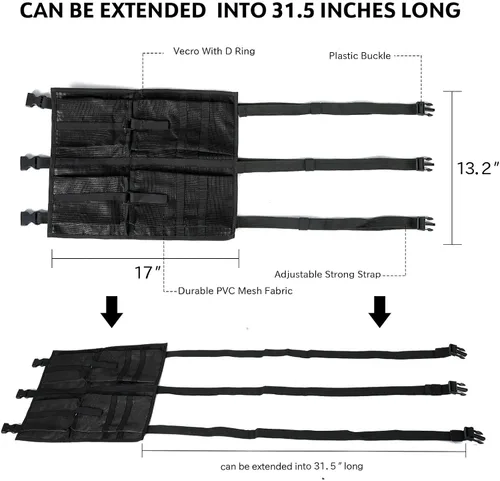 Vista 6 de MORXPLOR Bolsa de almacenamiento de malla para kayak, accesorios de equipo de kayak, compartimentos de almacenamiento para asiento de canoa