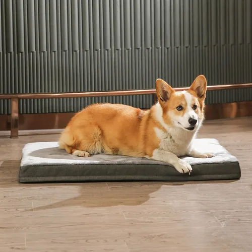 Vista 9 de Amazon Basics Cama para perros con espuma viscoelástica de gel refrescante, soporte de alivio de presión para perros de hasta 90 libras, parte