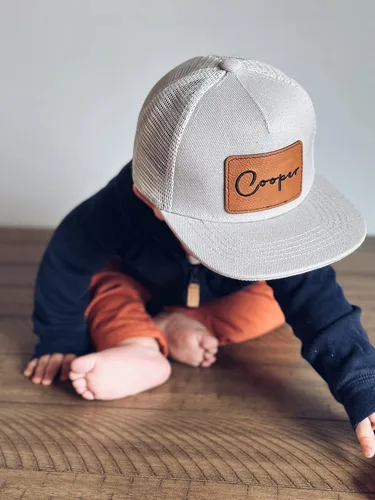 Vista 3 de Sombrero personalizado para bebé, sombreros de bebé personalizados para niños y niños, gorra de camionero personalizada, gorra de béisbol para bebé