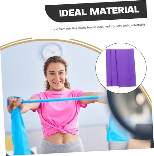 Vista 7 de Luxshiny Juego de 3 bandas de resistencia moradas resistentes y elásticas para estirar, pilates, yoga, terapia física, entrenamiento en casa
