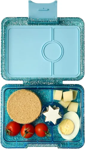 Vista 10 de Yumbox Leakproof Snack Box - Ami Purple (Swan Tray) BPA-Free, 3-Compartment Snack Container, Lightweight, Compact, Easy-open Latch